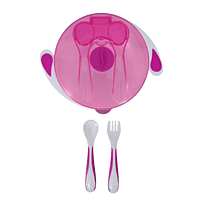 Plato con Cubiertos Rosado