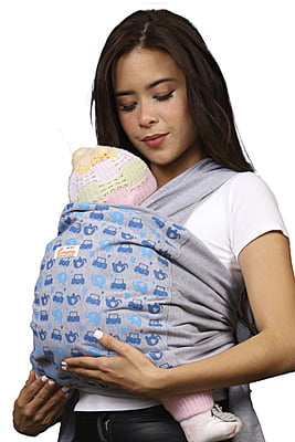 Fular Pre Armado Gris Azul Carrito