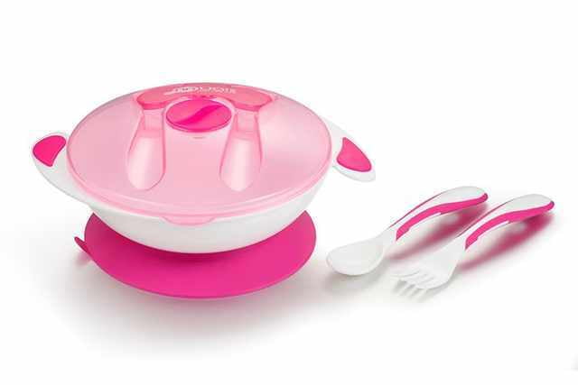 Plato con Cubiertos Rosado